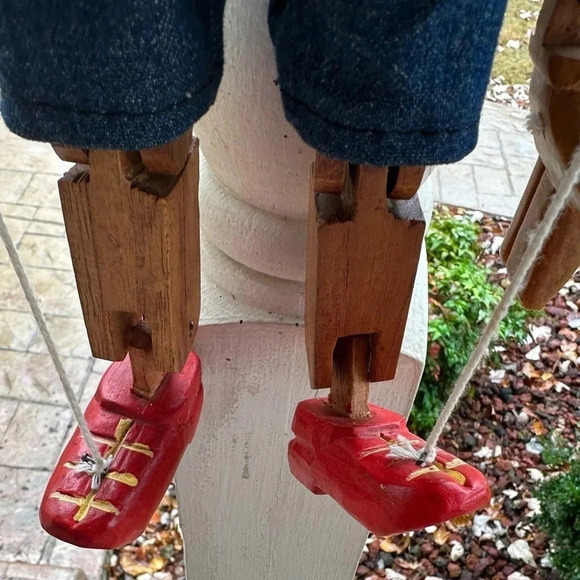 VTG RARE Handmade Pinocchio Beautiful Hand-carved Wooden Puppet Collectible - Picture 9 of 16